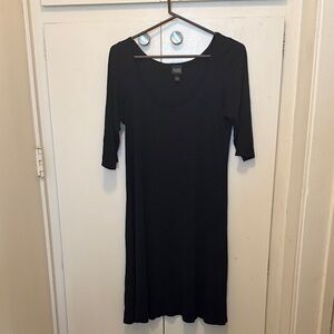 Eileen Fisher Classic Black Midi Dress